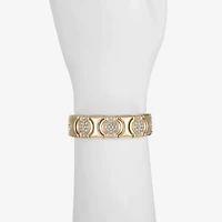Monet Jewelry Gold Tone Pave Womens Glass Stretch Bracelet