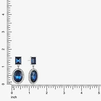Monet Jewelry Halo Womens Glass Oval Hypoallergenic Drop Earrings