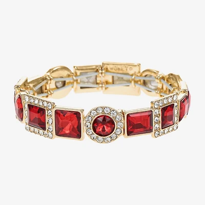 Monet Jewelry Halo Womens Glass Oval Stretch Bracelet