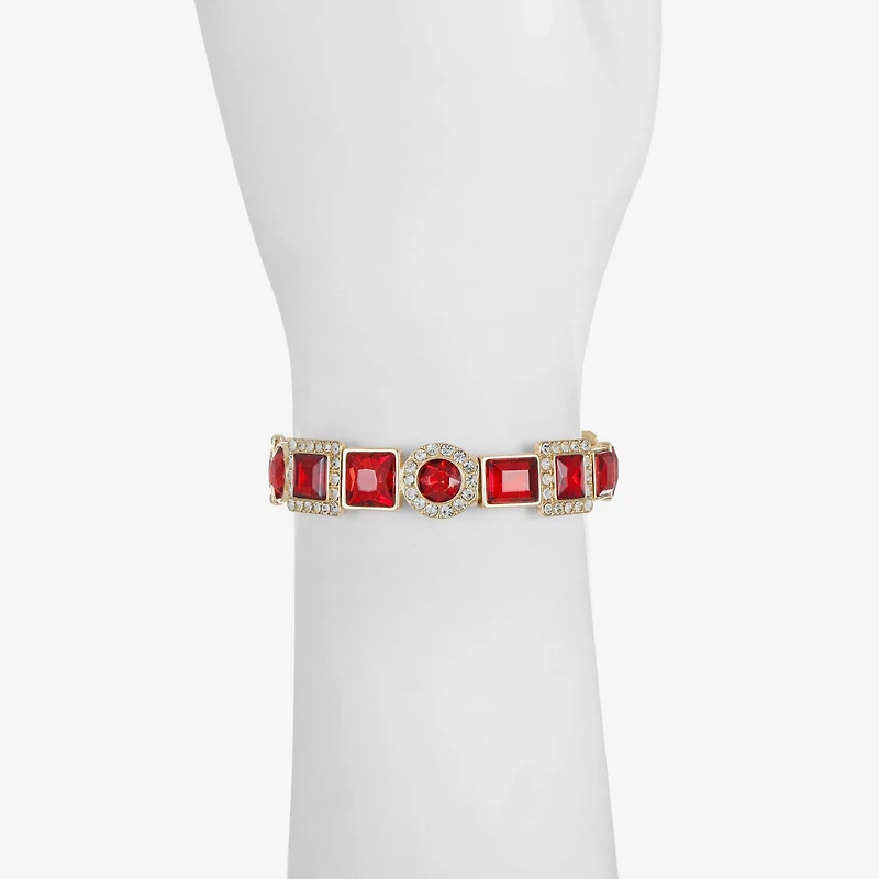 Monet Jewelry Halo Womens Glass Oval Stretch Bracelet