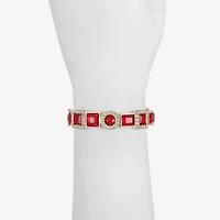 Monet Jewelry Halo Womens Glass Oval Stretch Bracelet
