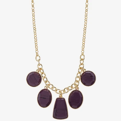 Liz Claiborne Multi Shape Frontal Womens 17 Inch Collar Necklace