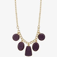 Liz Claiborne Multi Shape Frontal Womens 17 Inch Collar Necklace
