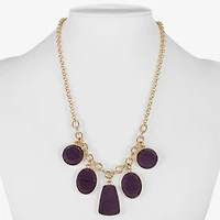 Liz Claiborne Multi Shape Frontal Womens 17 Inch Collar Necklace