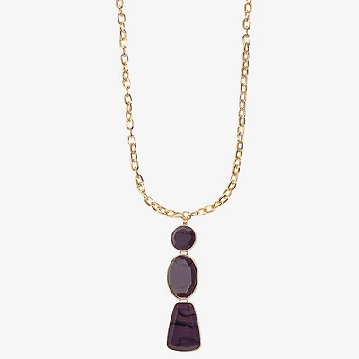 Liz Claiborne Multi Shape Womens 20 Inch Pendant Necklace