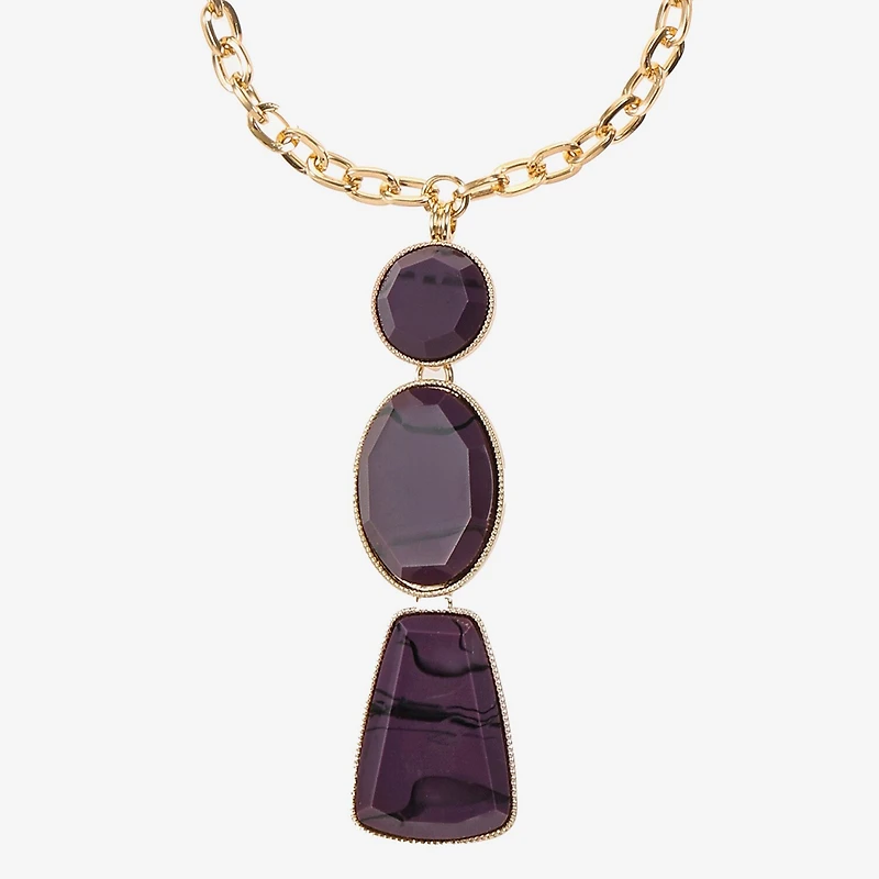 Liz Claiborne Multi Shape Womens 20 Inch Pendant Necklace