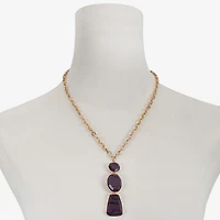Liz Claiborne Multi Shape Womens 20 Inch Pendant Necklace