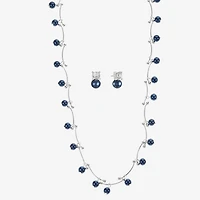 Monet Jewelry Timeless Collar Necklace And Stud Earring Womens Simulated Pearl Round -pc. Jewelry Set