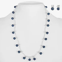 Monet Jewelry Timeless Collar Necklace And Stud Earring Womens Simulated Pearl Round -pc. Jewelry Set