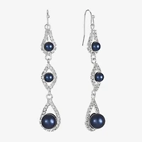 Monet Jewelry Timeless Linear Womens Simulated Pearl Round Drop Earrings