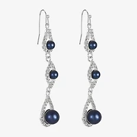 Monet Jewelry Timeless Linear Womens Simulated Pearl Round Drop Earrings
