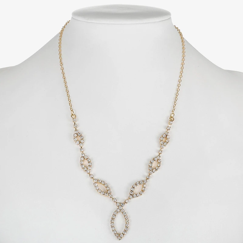 Monet Jewelry Timeless Gold Tone Womens Glass 16 Inch Y Necklace