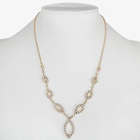 Monet Jewelry Timeless Gold Tone Womens Glass 16 Inch Y Necklace