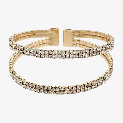 Monet Jewelry Timeless Gold Tone Womens Glass Cuff Bracelet