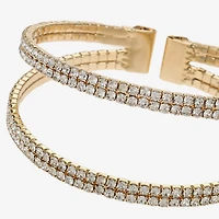 Monet Jewelry Timeless Gold Tone Womens Glass Cuff Bracelet