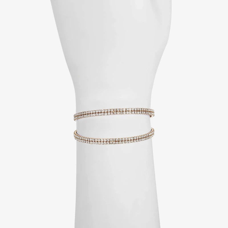 Monet Jewelry Timeless Gold Tone Womens Glass Cuff Bracelet