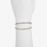 Monet Jewelry Timeless Gold Tone Womens Glass Cuff Bracelet