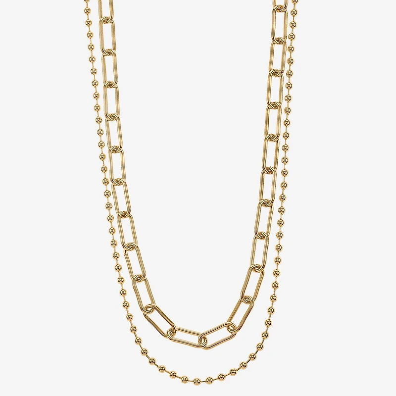 Liz Claiborne Womens 17 Inch Paperclip Chain Necklace
