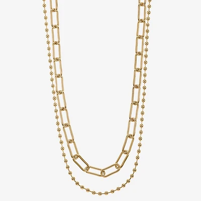 Liz Claiborne Womens 17 Inch Paperclip Chain Necklace