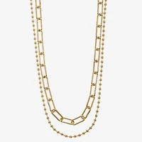 Liz Claiborne Womens 17 Inch Paperclip Chain Necklace