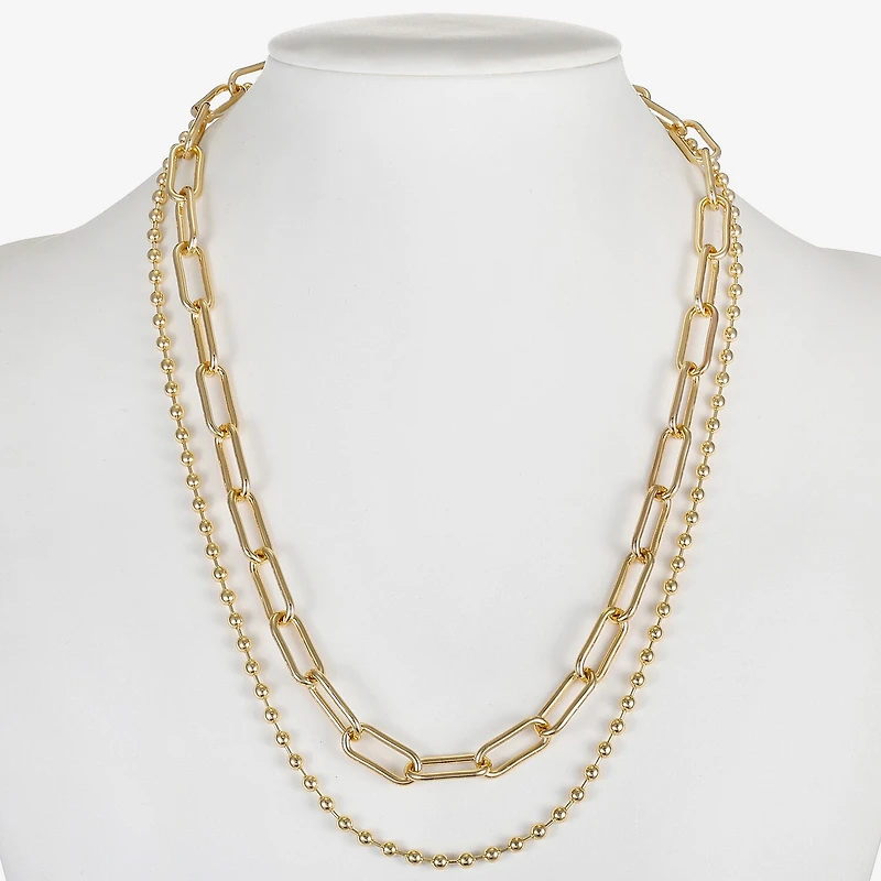 Liz Claiborne Womens 17 Inch Paperclip Chain Necklace