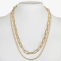 Liz Claiborne Womens 17 Inch Paperclip Chain Necklace