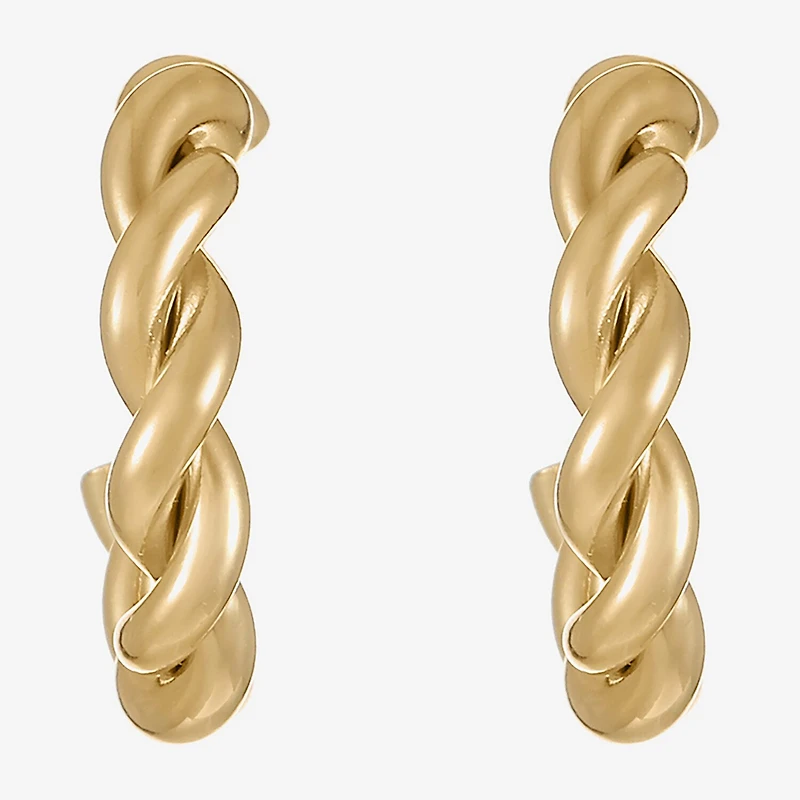Liz Claiborne Rope Twist Womens 16mm Hypoallergenic Hoop Earrings