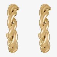 Liz Claiborne Rope Twist Womens 16mm Hypoallergenic Hoop Earrings