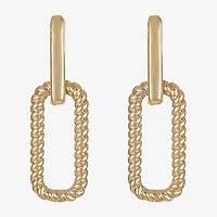 Liz Claiborne Rope Twist Paperclip Womens Oval Hypoallergenic Drop Earrings
