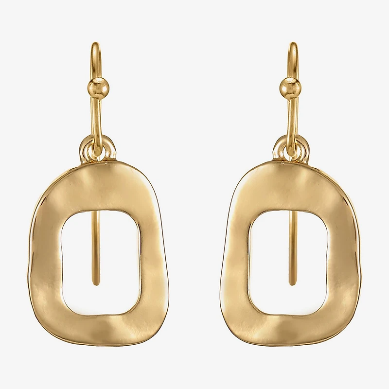 Liz Claiborne Hammered Womens Drop Earrings
