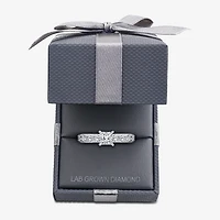 Signature By Modern Bride (F / Vs2) Womens 2 CT. T.W. Lab Grown White Diamond 10K Gold Side Stone Engagement Ring