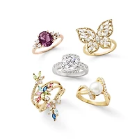 Sparkle Allure Wrap Womens Multi Color Cubic Zirconia 14K Gold Over Brass Flower Bypass  Cocktail Ring