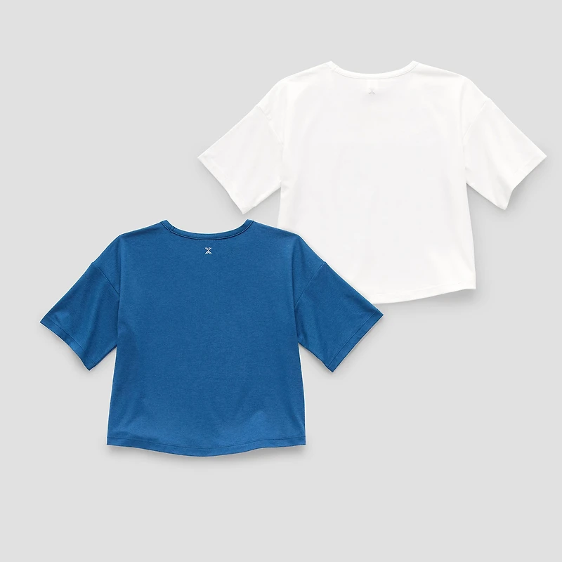 Xersion Little & Big Kid Girls Crew Neck Short Sleeve Modern Fit 2-pc. Graphic T-Shirt