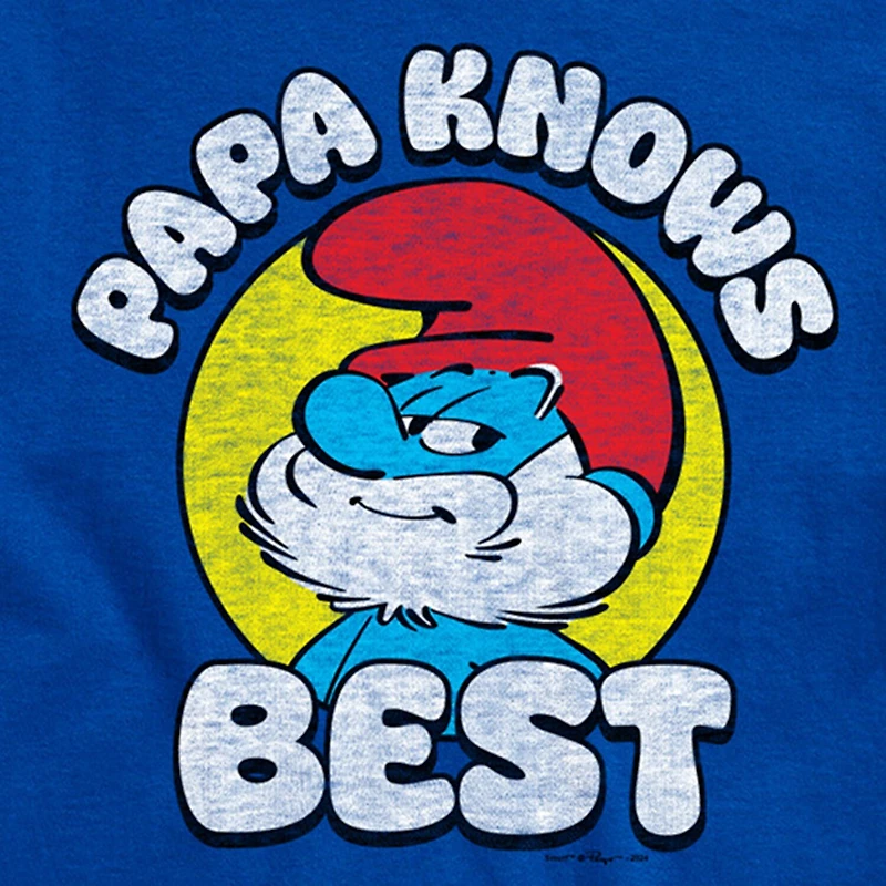 Novelty Mens Crew Neck Short Sleeve Regular Fit Smurfs Graphic T-Shirt
