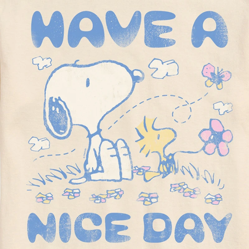 Novelty Mens Crew Neck Short Sleeve Regular Fit Peanuts Snoopy Graphic T-Shirt