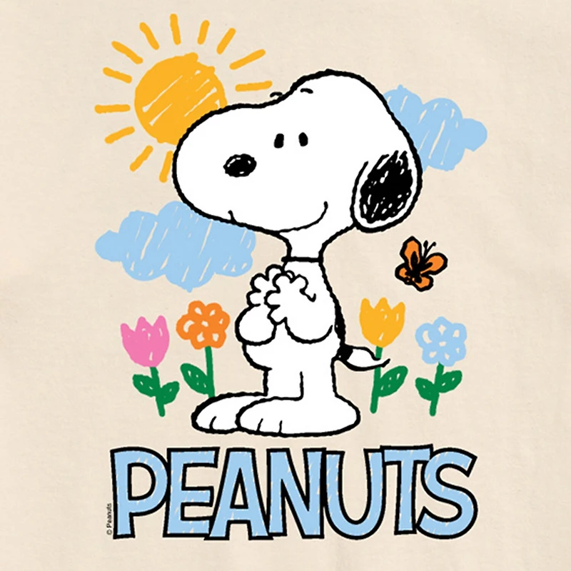 Novelty Mens Crew Neck Short Sleeve Regular Fit Peanuts Snoopy Graphic T-Shirt
