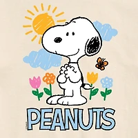 Novelty Mens Crew Neck Short Sleeve Regular Fit Peanuts Snoopy Graphic T-Shirt