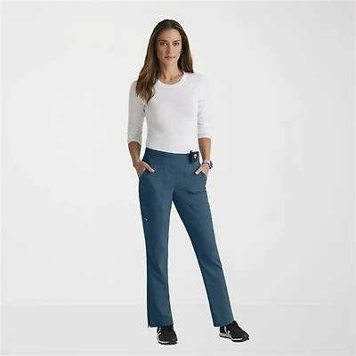 Grey's Anatomy™ by Barco Spandex Stretch Direct Grsp633 Relay 5-Pocket Mid-Rise Straight Leg Womens Fabric Moisture Wicking Wrinkle Resistant Scrub Pant