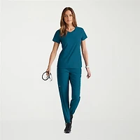 Grey's Anatomy™ by Barco Spandex Stretch Direct Grst185 Bolt 3-Pocket\N Womens V Neck Short Sleeve Fabric Moisture Wicking Wrinkle Resistant Scrub Top