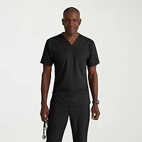 Grey's Anatomy™ by Barco Spandex Stretch Direct Grst188 Rapid 2-Pocket Mens Big and Tall V Neck Short Sleeve Fabric Moisture Wicking Wrinkle Resistant Scrub Top