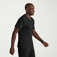 Grey's Anatomy™ by Barco Spandex Stretch Direct Grst188 Rapid 2-Pocket Mens V Neck Short Sleeve Fabric Moisture Wicking Wrinkle Resistant Scrub Top