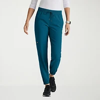 Grey's Anatomy™ by Barco Spandex Stretch Direct Grsp632 Dash 5-Pocket Mid-Rise Jogger Womens Petite Fabric Moisture Wicking Wrinkle Resistant Scrub Pant