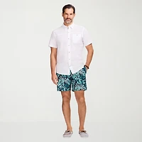 IZOD Dockside Chambray Mens Short Sleeve Classic Fit Button-Down Shirt