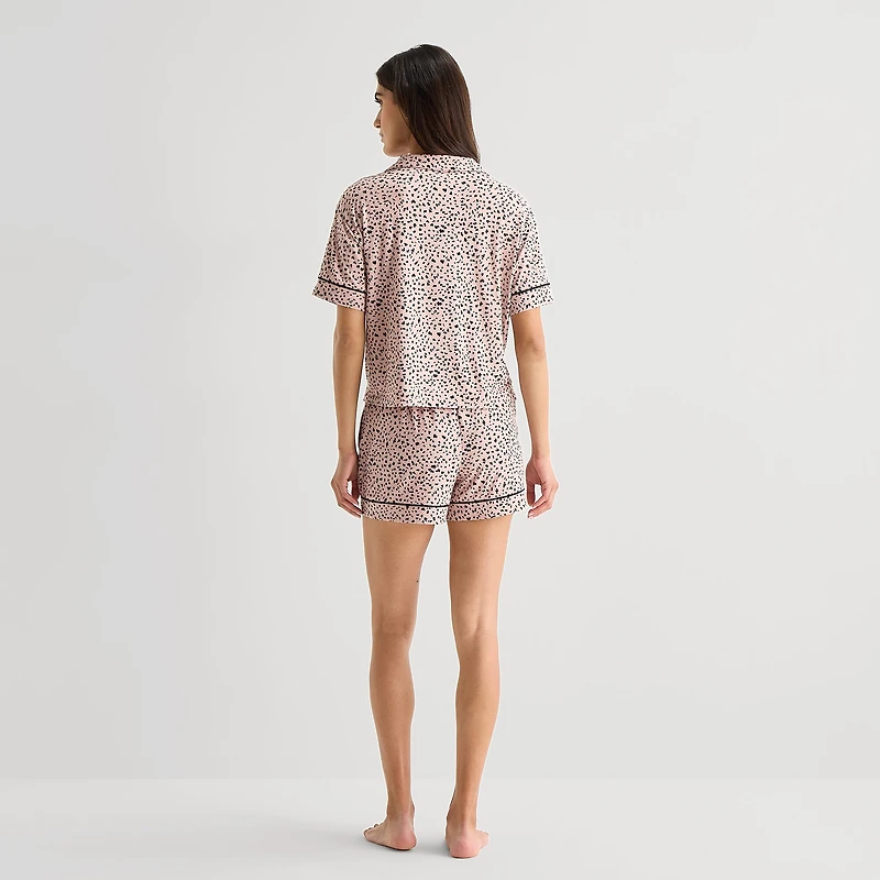 Ambrielle Womens Short Sleeve 2-pc. Pajama Set