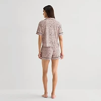 Ambrielle Womens Short Sleeve 2-pc. Pajama Set