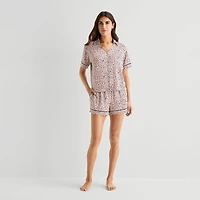 Ambrielle Womens Short Sleeve 2-pc. Pajama Set