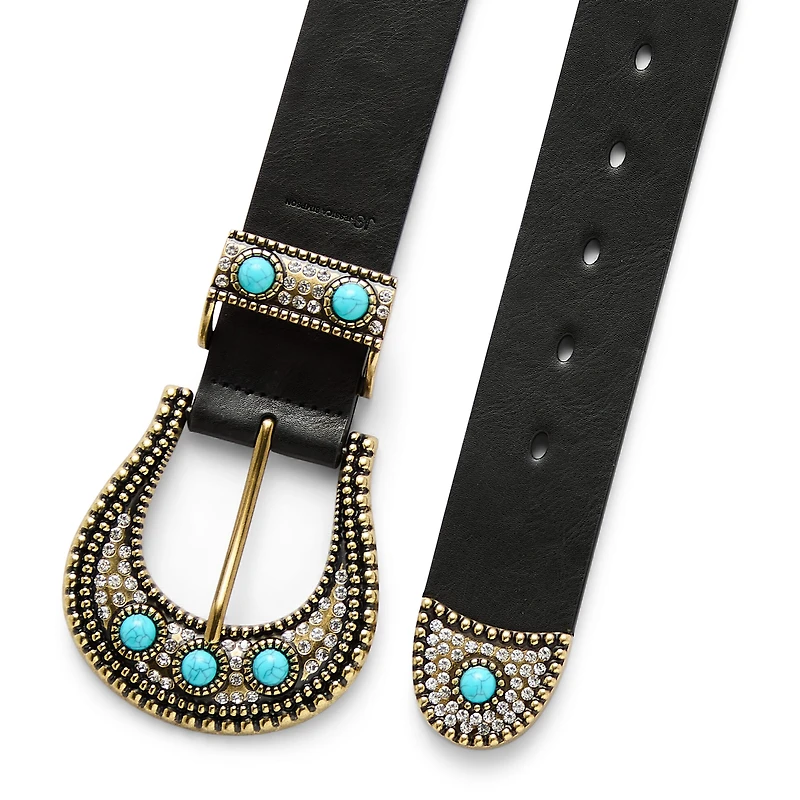 JS Jessica Simpson Turquoise Accented Casual Hip Belt Womens