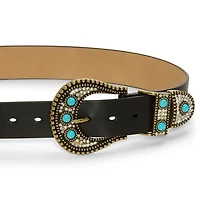 JS Jessica Simpson Turquoise Accented Casual Hip Belt Womens