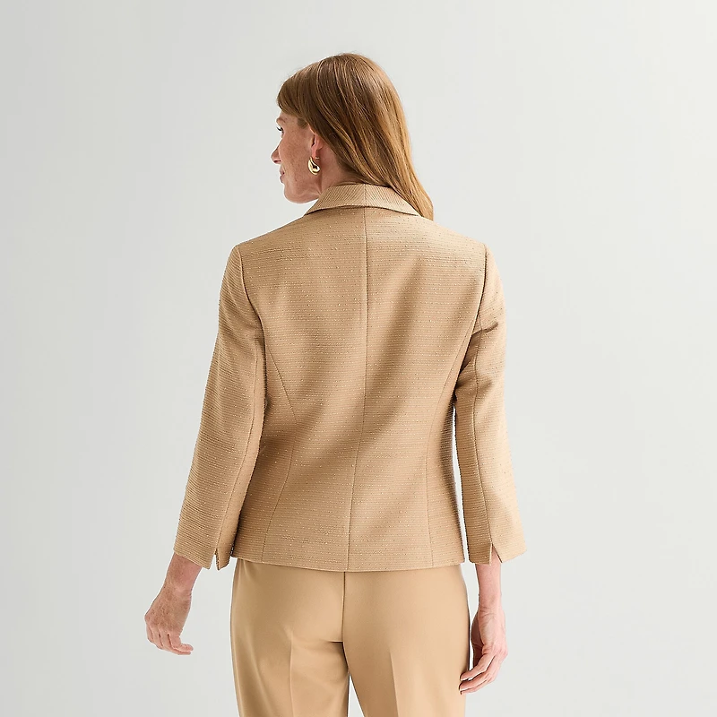 Black Label by Evan-Picone Tweed Womens Classic Fit Suit Jacket
