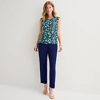 Black Label by Evan-Picone Womens Keyhole Neck Sleeveless Blouse